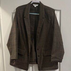 Old Navy Brown Plaid Blazer